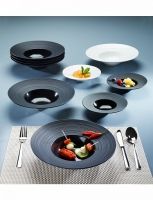 Set d'assiettes «Saturn», grand format, noir