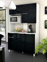 Mikrowellen-Möbel «Glossy» mit 6 Schranktüren, schwarz