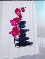 Duschvorhang «Orchidee» mit Bleibandabschluss